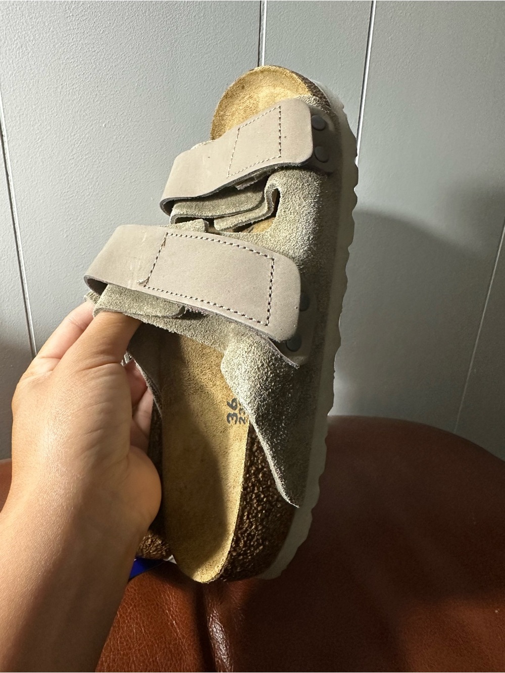 Birkenstock Women's Double Strap Sandals in Beige Taupe - Picture 5 of 9